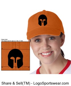 Orange Wash Colored Cap with Hoplite helmet and Hoplorati Wording Design Zoom